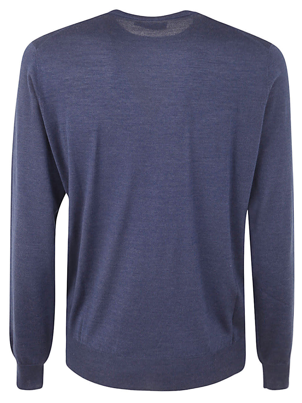 Shop Filippo De Laurentiis Wool Silk Cashmere Long Sleeves Crew Neck Sweater In Denim