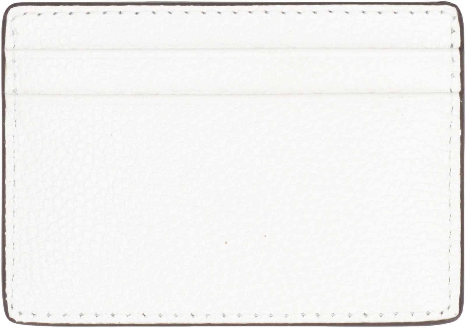 Shop Michael Michael Kors Pebbled Calfskin Card Holder In White