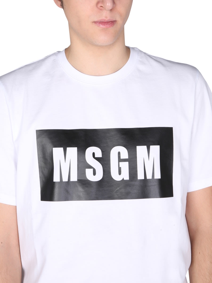 Shop Msgm T-shirt With Logo Box