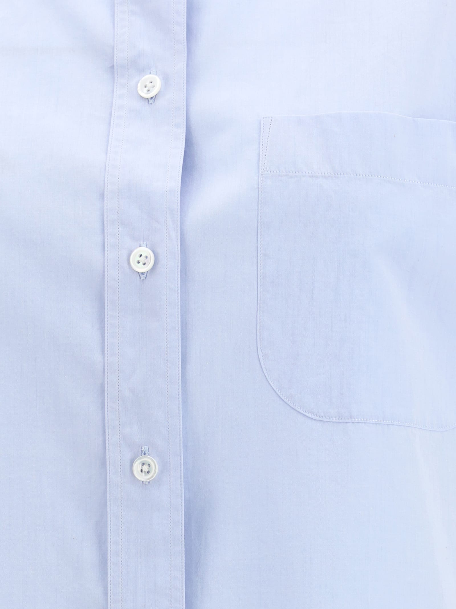 The Row Metis Cotton Poplin Shirt In Blue