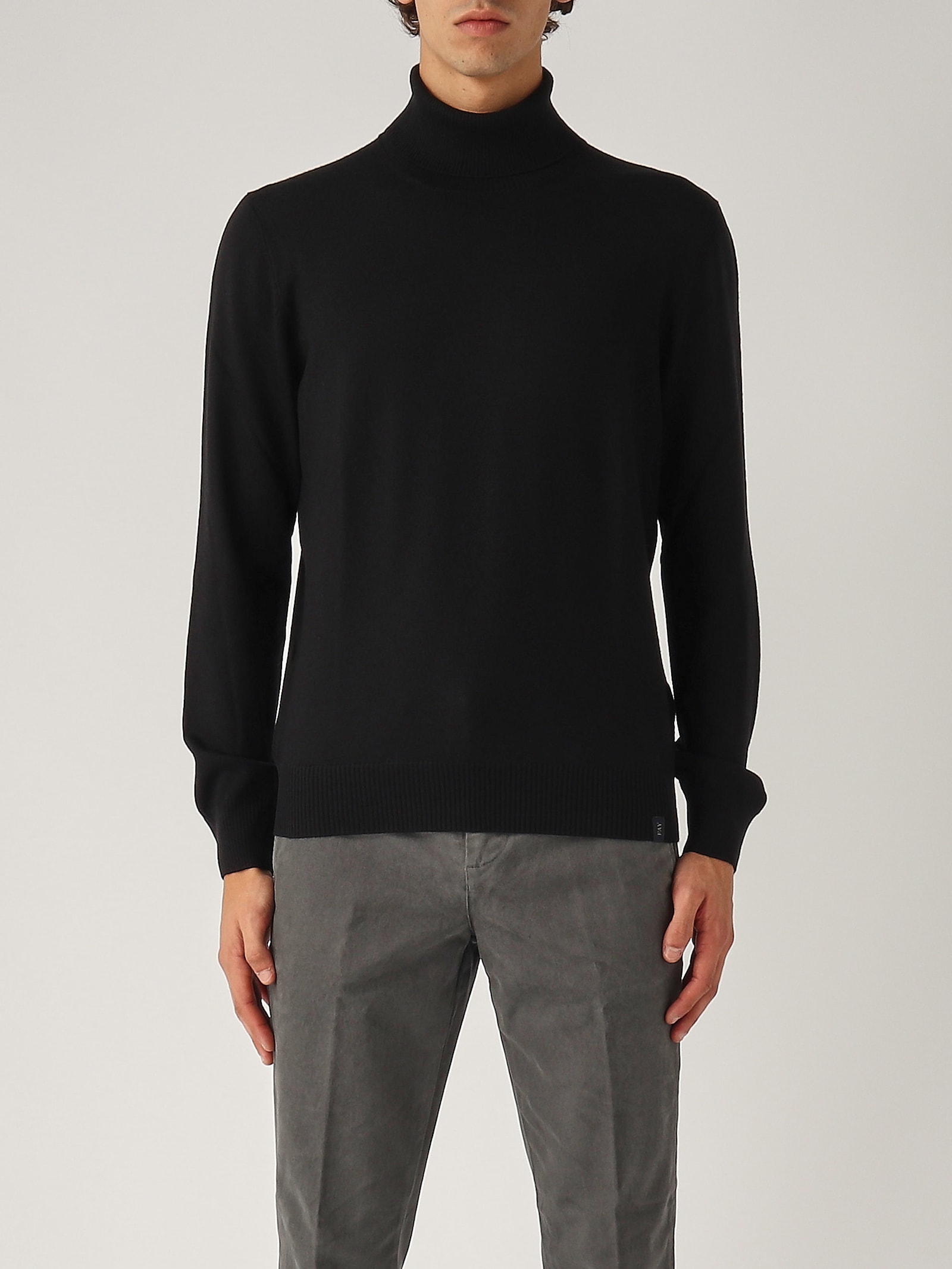 Shop Fay Maglia Dolcevita Uomo Sweater In Nero