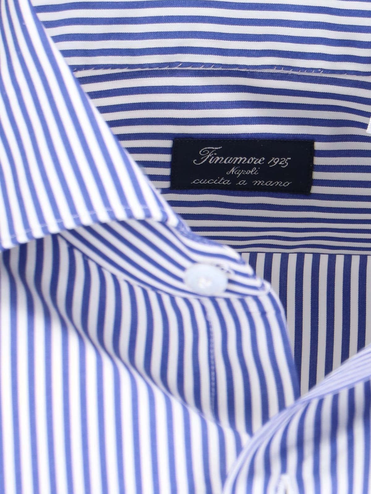 Shop Finamore Stripe Shirt In Blue