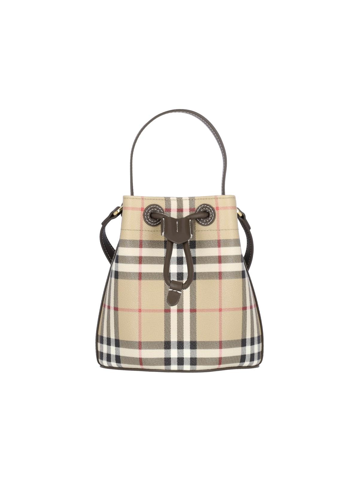 Shop Burberry Check Mini Bag In Vntg Chk/military