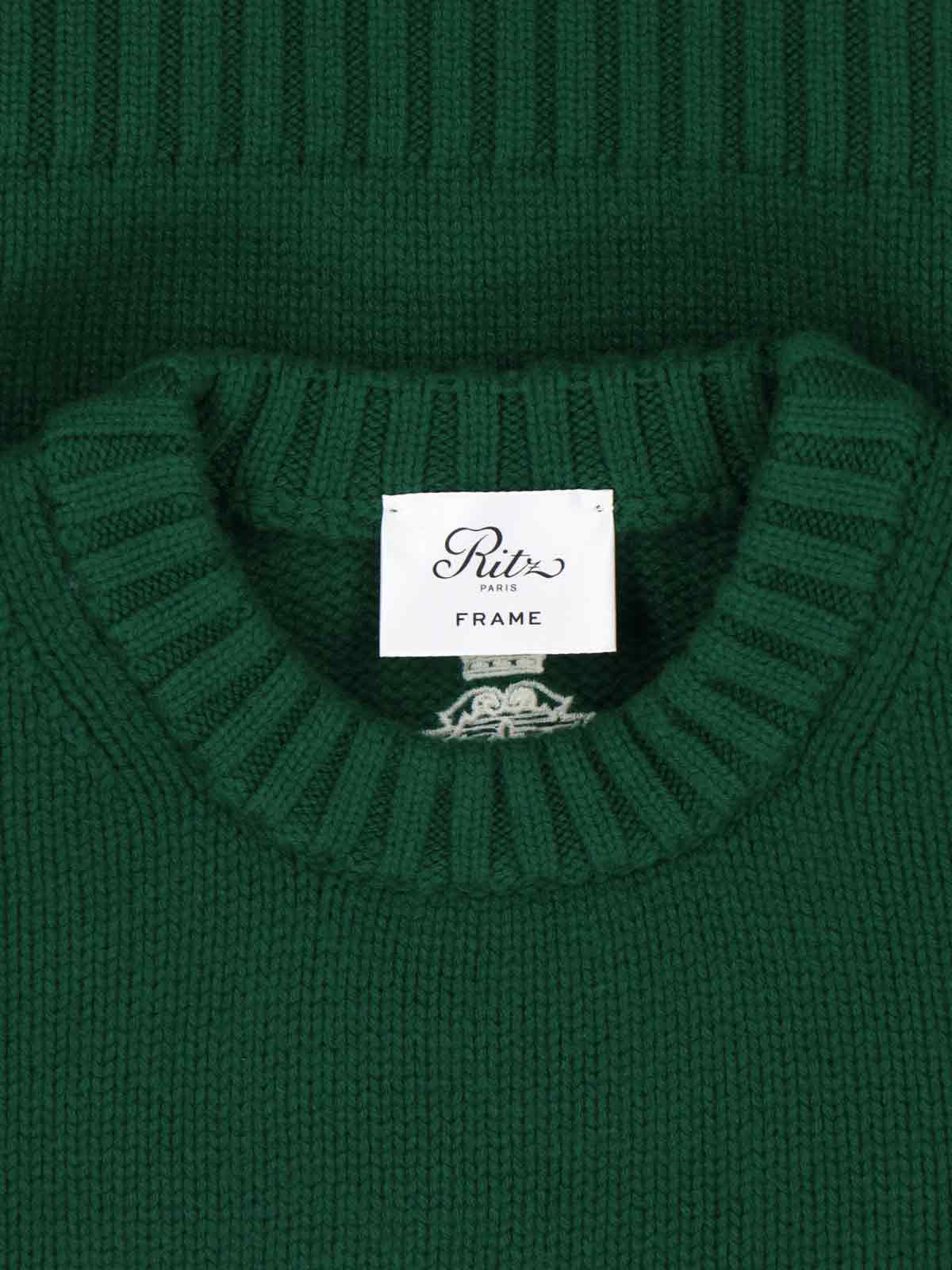 Frame X Ritz Paris Joint Sweater In Green