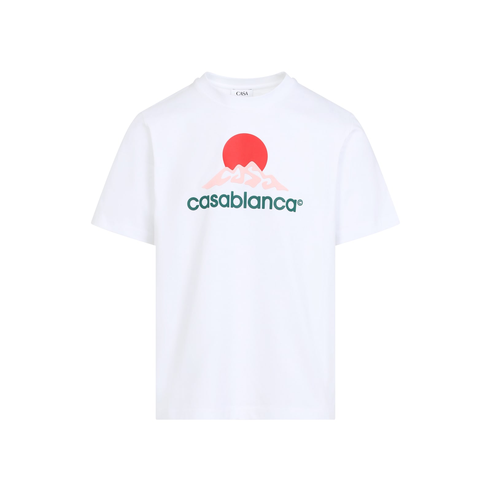 Casablanca White Crewneck T-shirt With Logo On The Front In White