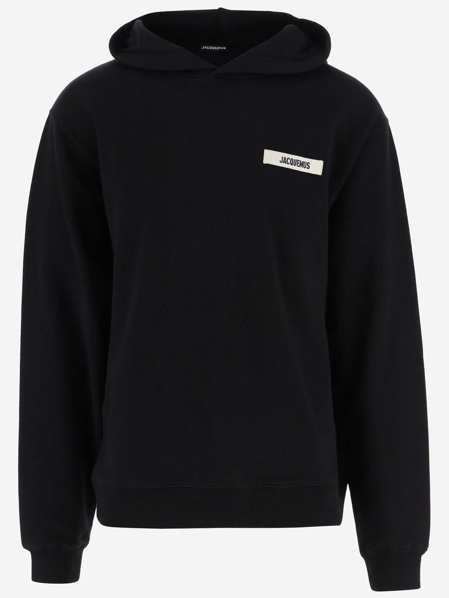 Shop Jacquemus Le Hoodie Grosgrain In Black