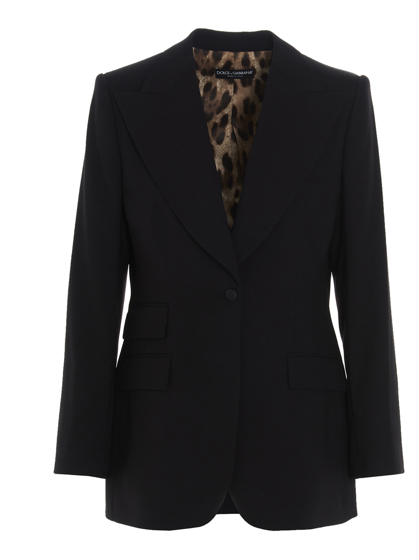 Dolce & Gabbana Black Virgin Wool Blend Single-breasted Tailored Blazer In Nero
