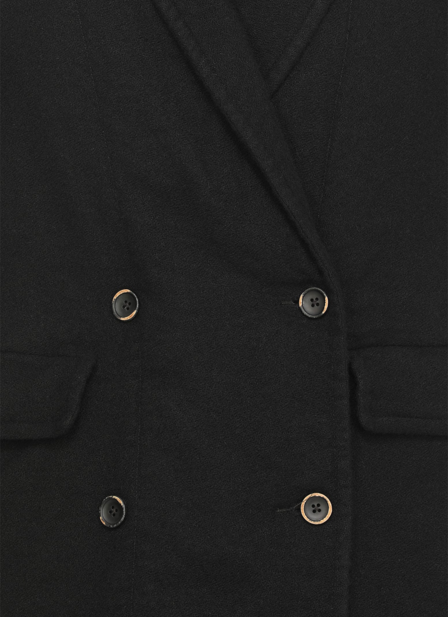 Uma Wang Long Double-breasted Wool Blend Coat In Black
