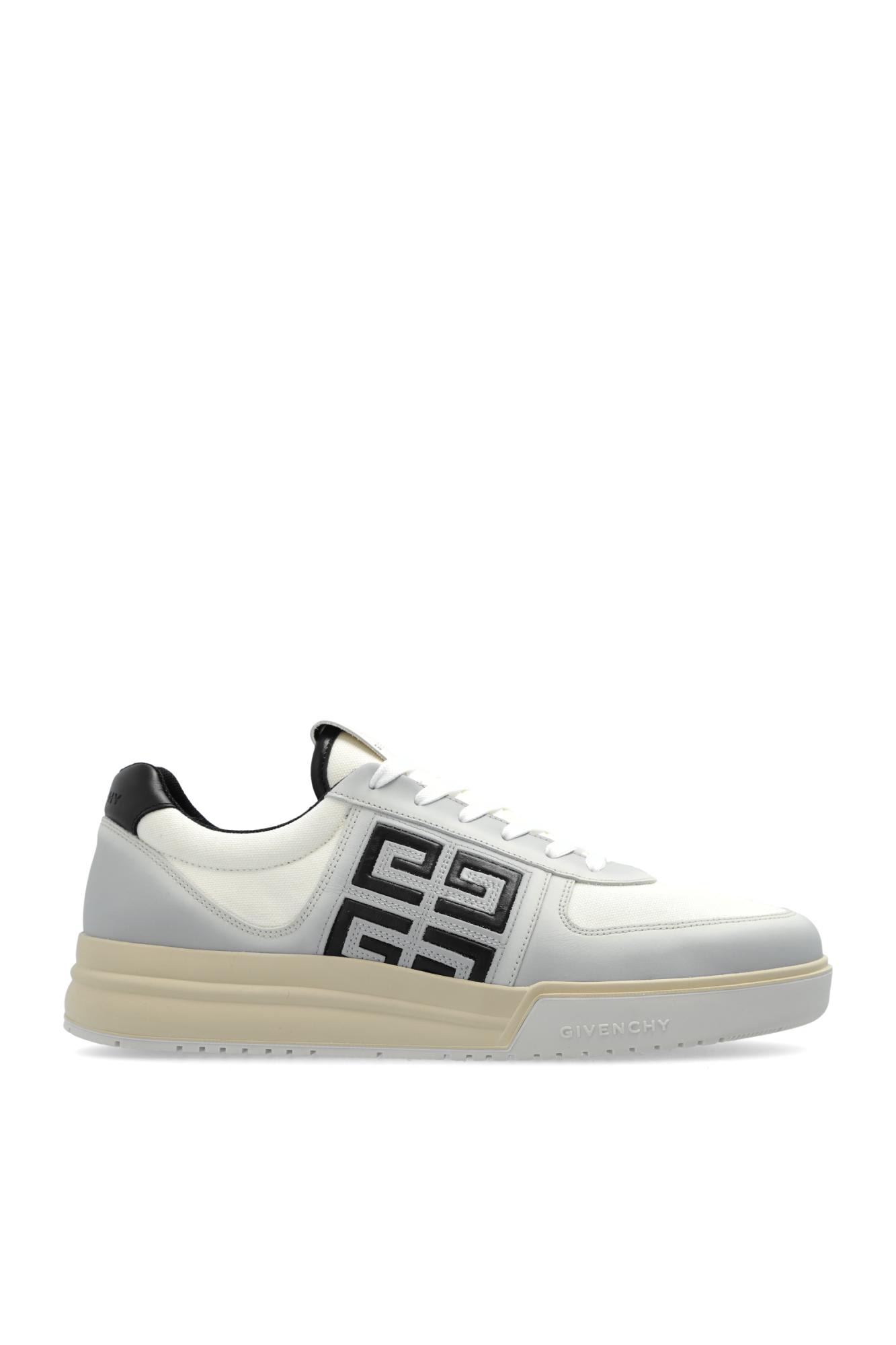 Shop Givenchy G4 Leather And Fabric Sneakers In White