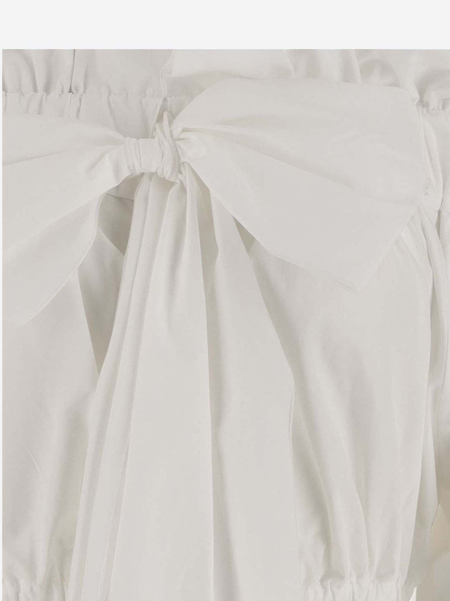 Shop Patou Cotton Crop Top With Bow In White