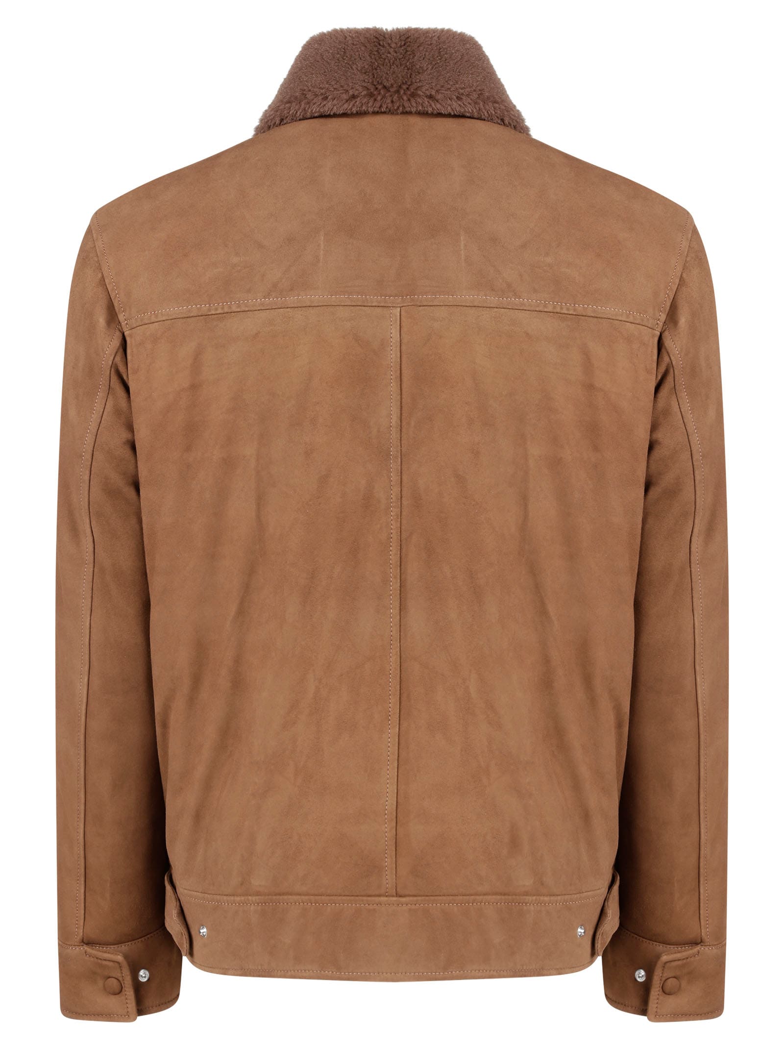Valstar Shearling-trimmed Suede Down Jacket In Sesamo