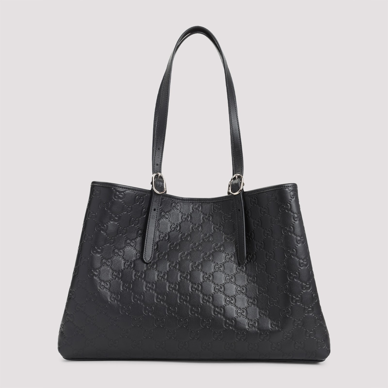 Gucci All-over Logo Tote Bag In Black