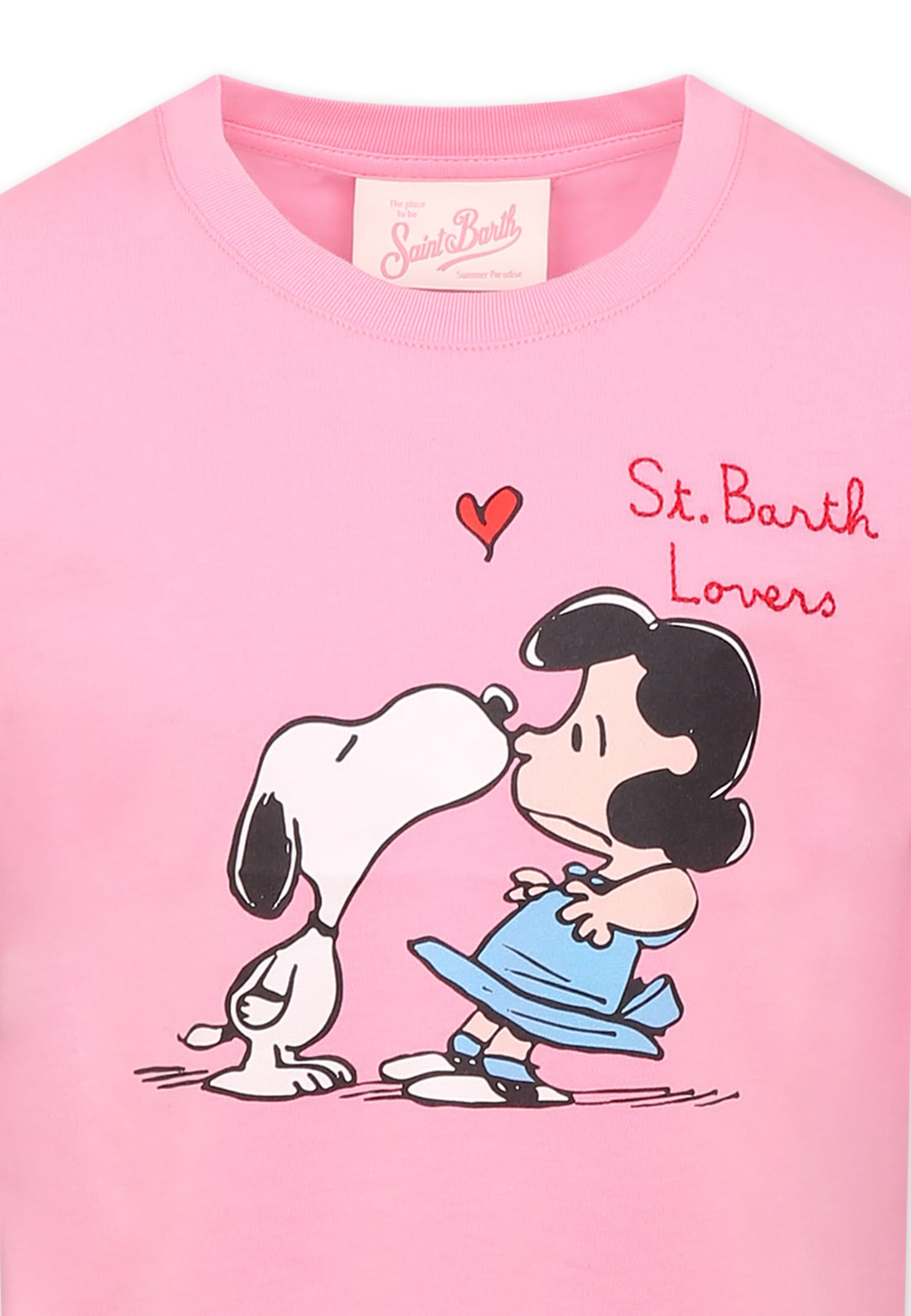Mc2 Saint Barth Pink T-shirt For Girl With Snoopy In Pink