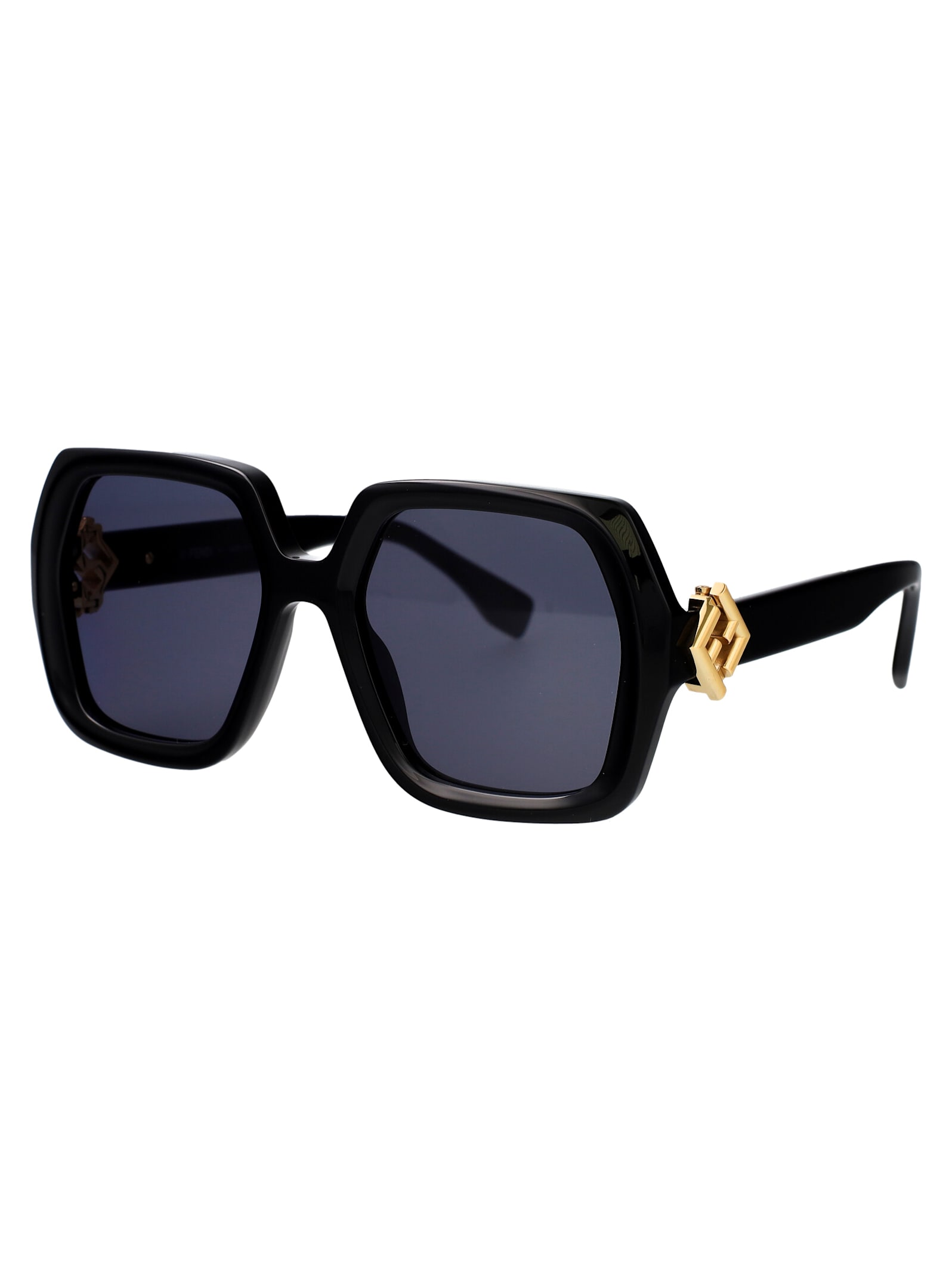 Shop Fendi Ff Diamonds Sunglasses In Black