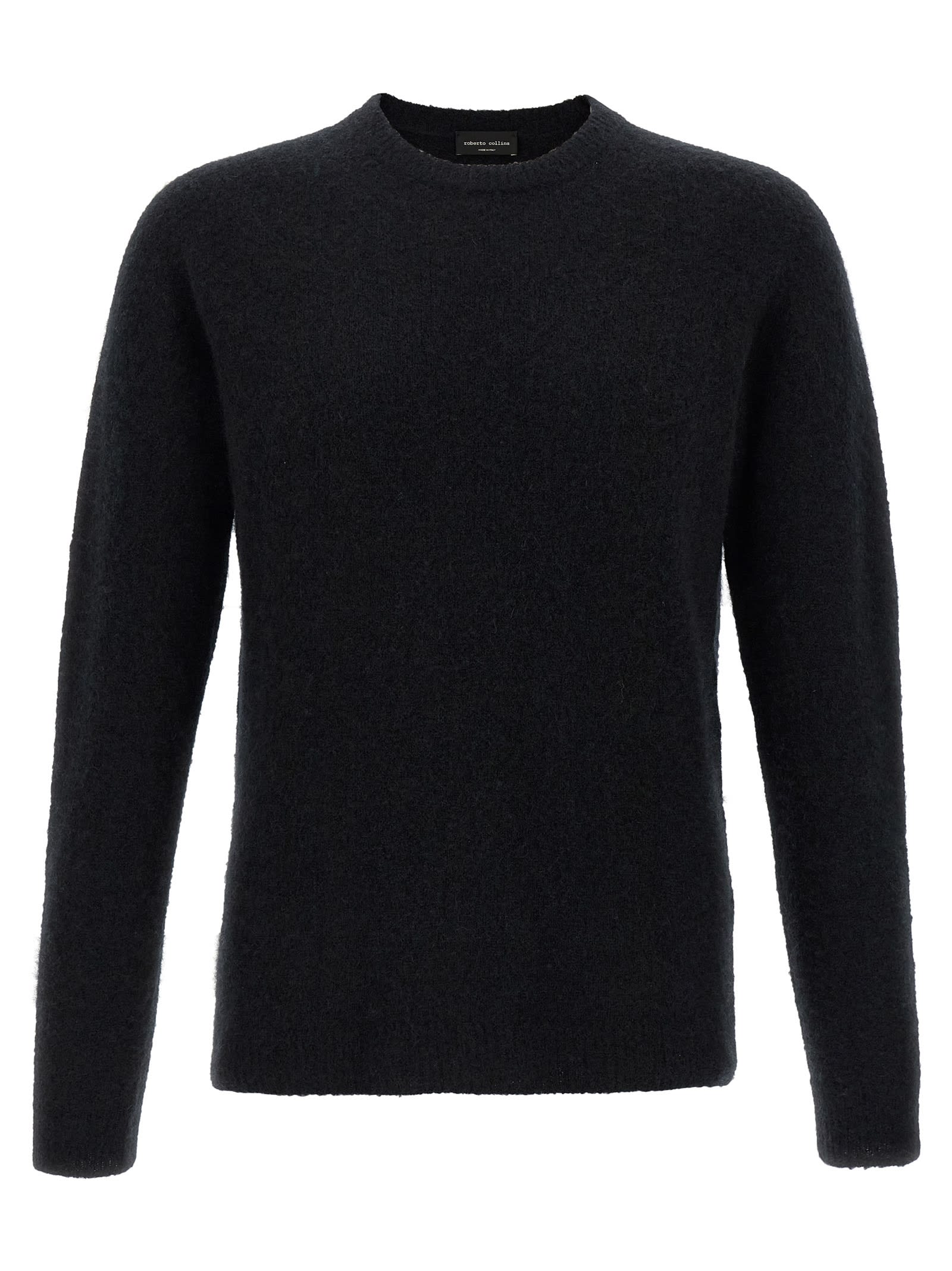 Roberto Collina Crew Neck Long-sleeved Sweater In Black