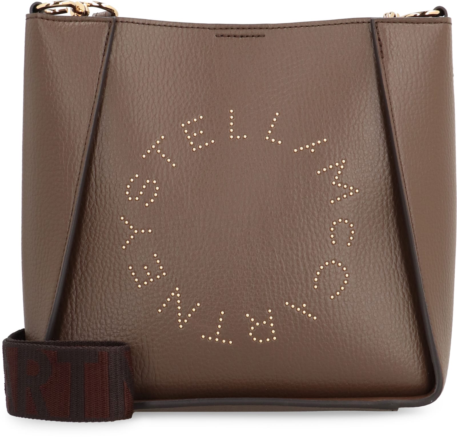 Shop Stella Mccartney Stella Logo Shoulder Bag In Brown