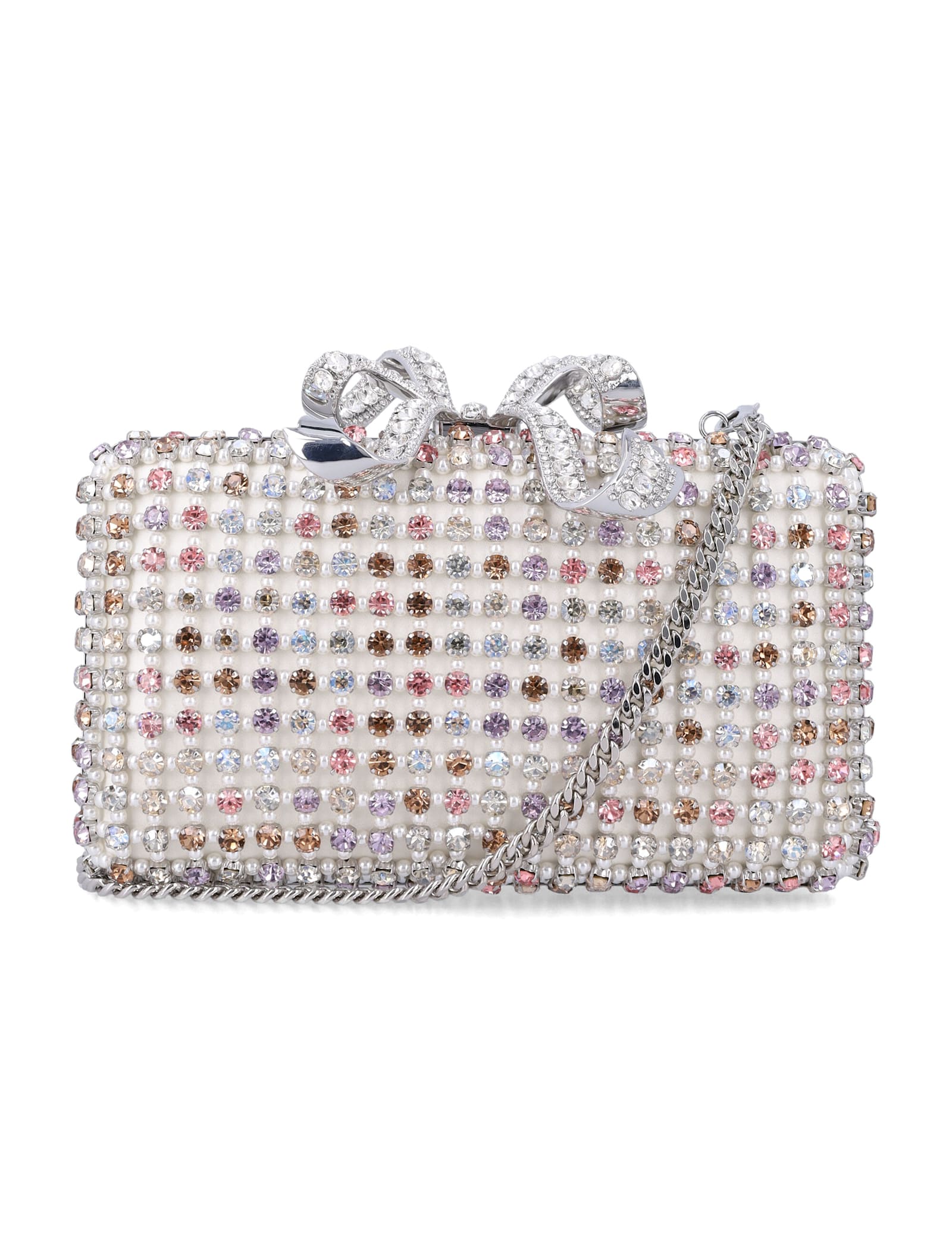 Self-portrait Multi Crystal Clutch Bag In Multi