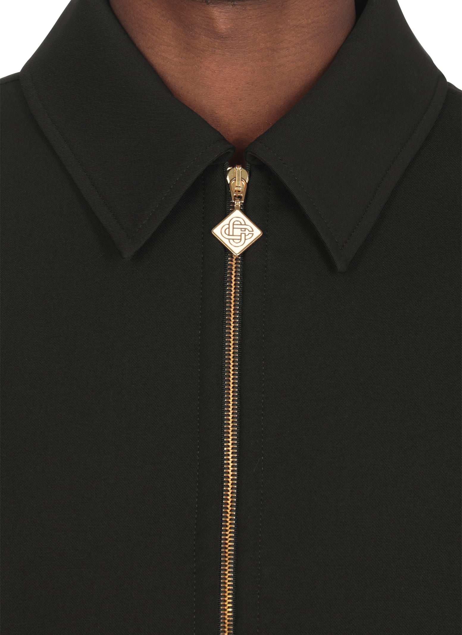 Casablanca Tailored Wool Jacket With Contrasting Logo In Black