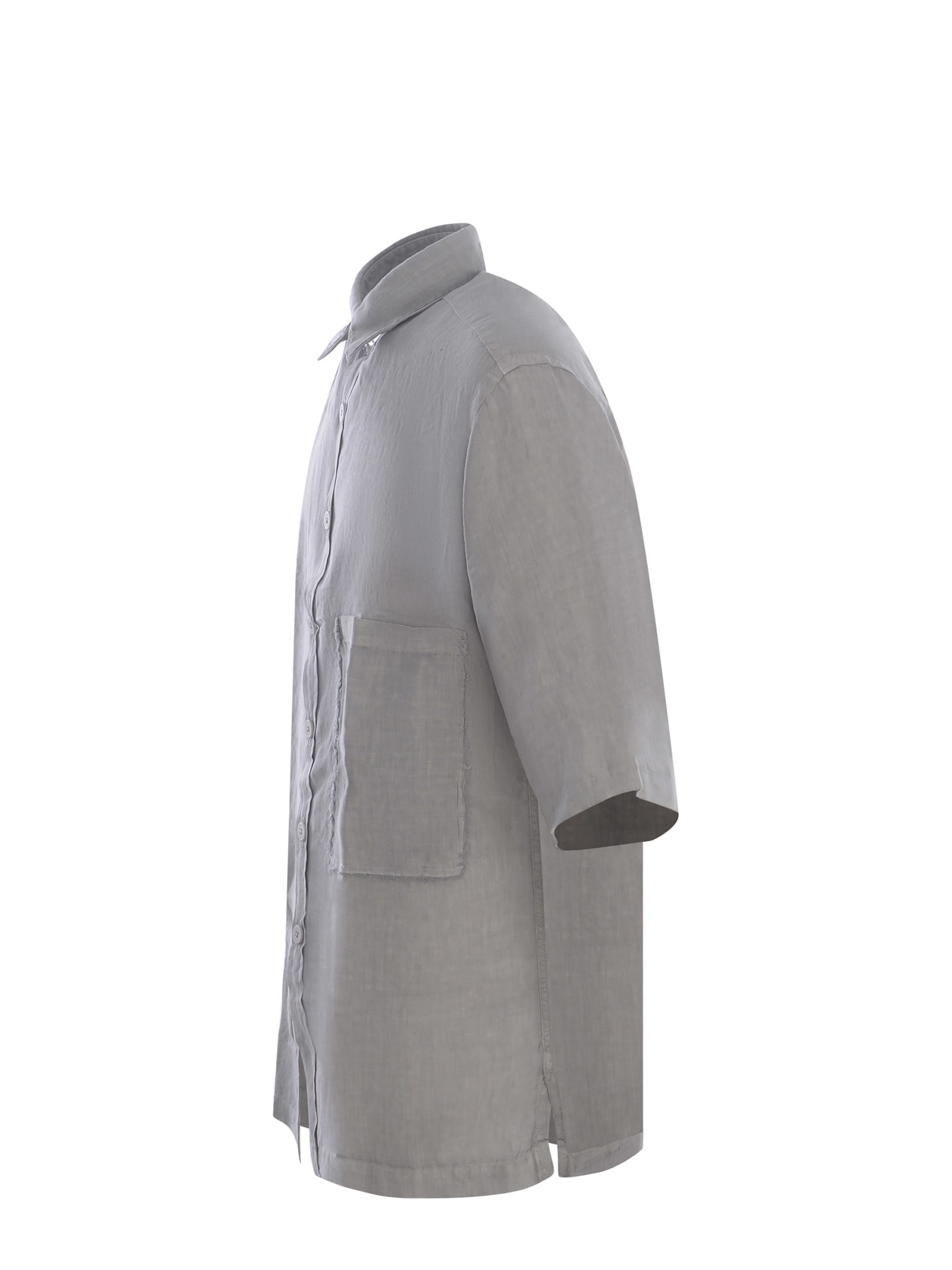 Shop Costumein Shirt  Stefano Made Of Linen In Light Grey