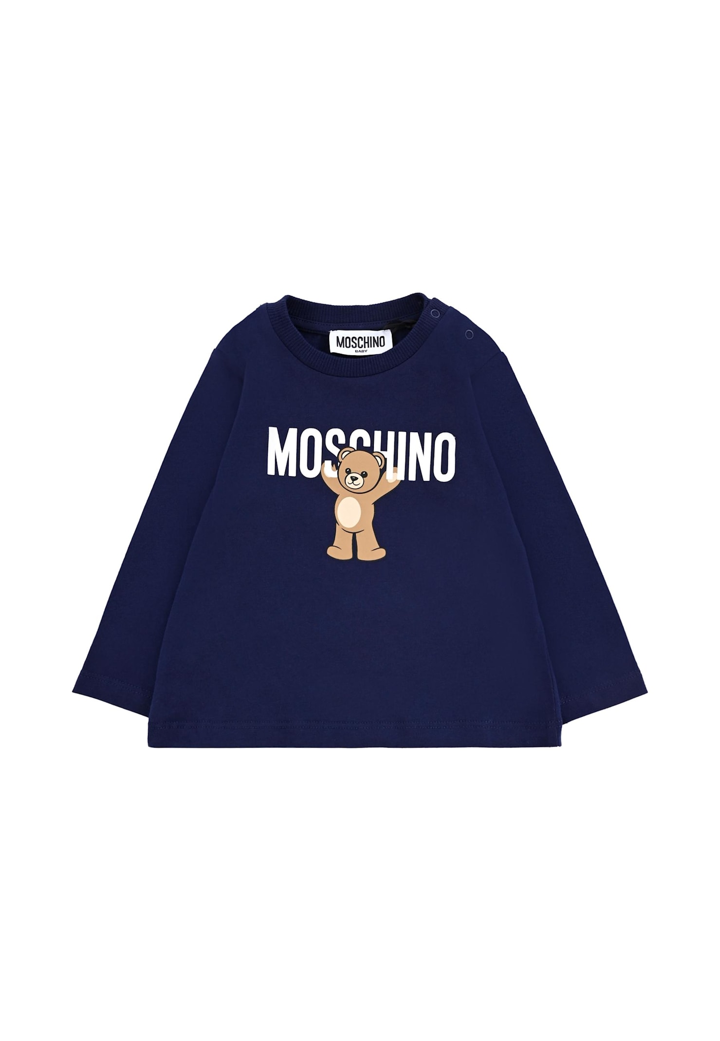 Moschino Blue T-shirt For Babykids With Teddy Bear In Blue
