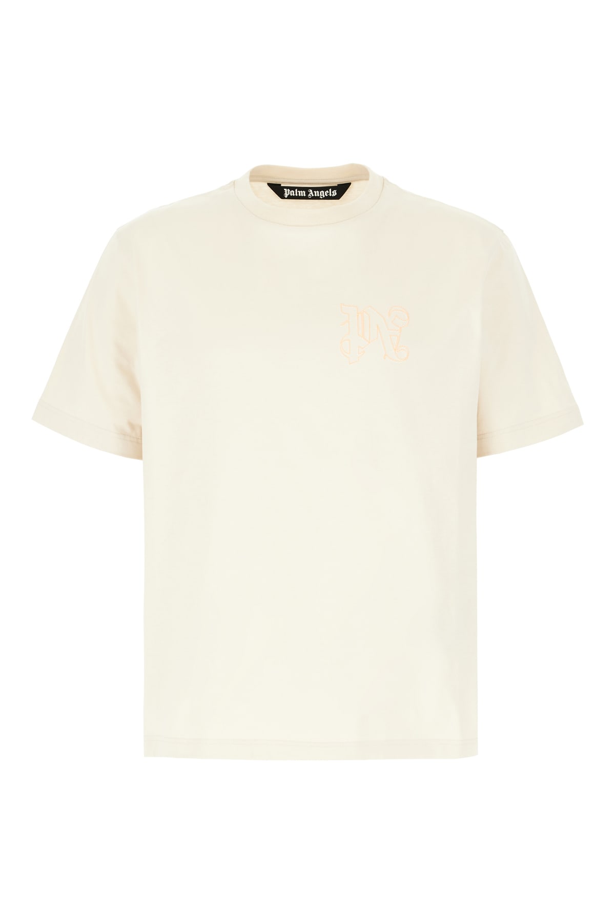 Palm Angels Ivory Cotton Oversize T-shirt In Beige Orange