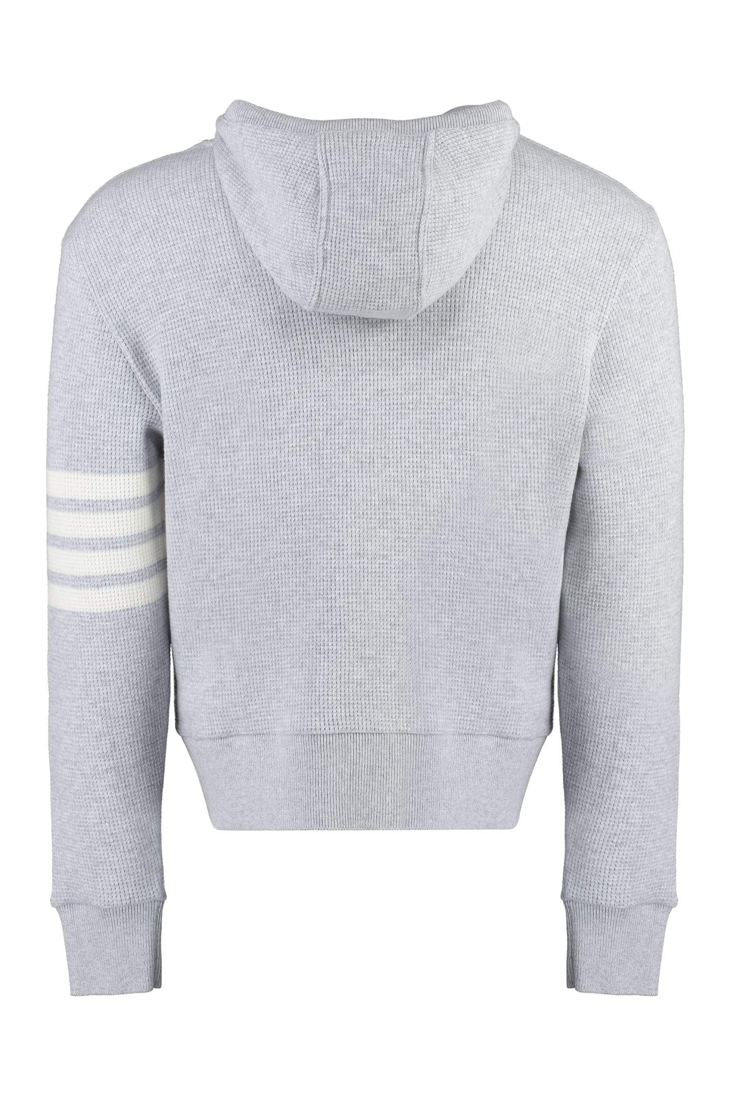 Shop Thom Browne Knitted Hoodie In Grey