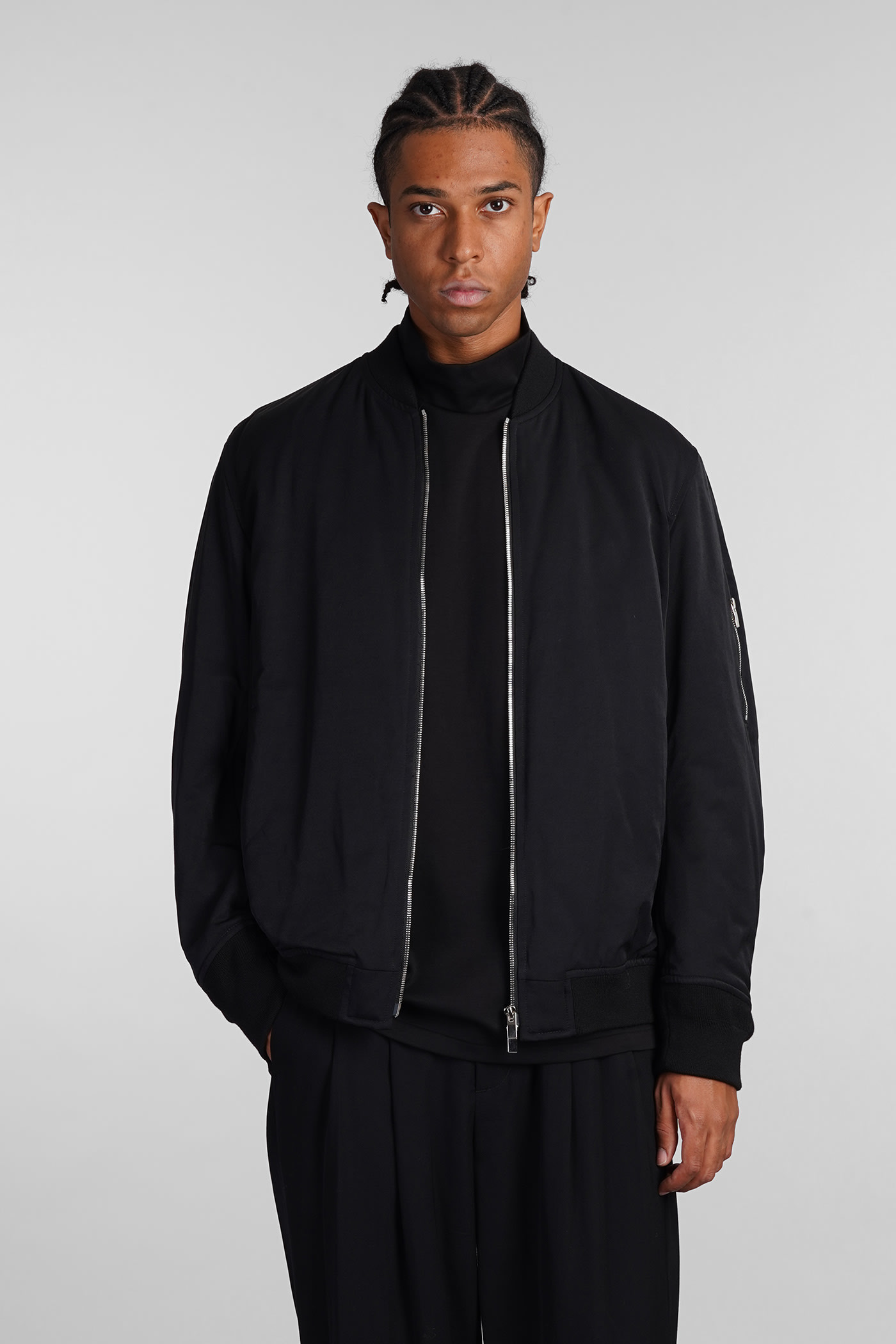 Bomber In Black Nylon