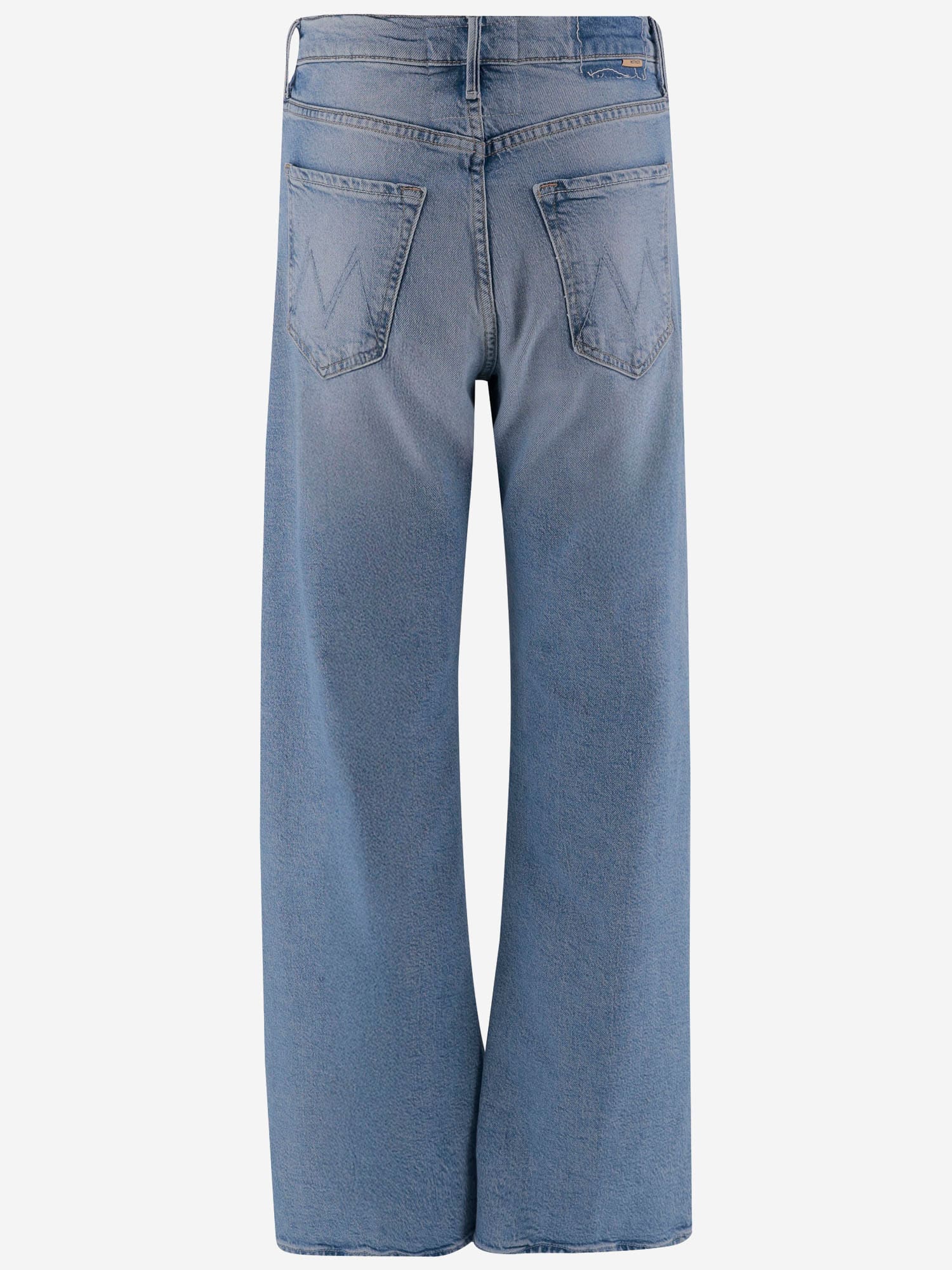Mother Lasso Sneak Jeans In Combined Cotton Stretch In Blue