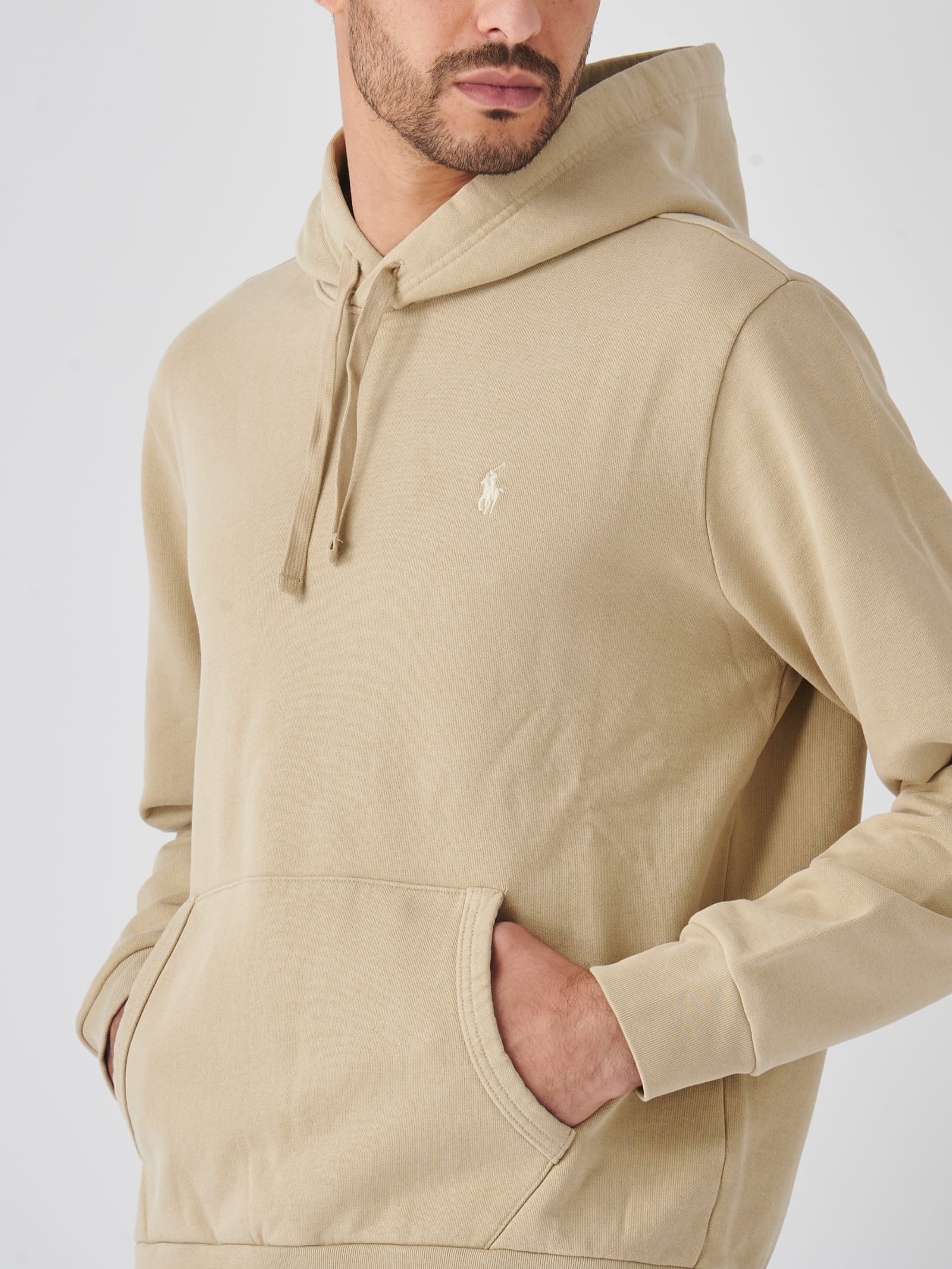 Shop Polo Ralph Lauren Long Sleeve Sweartshirt Sweatshirt In Beige