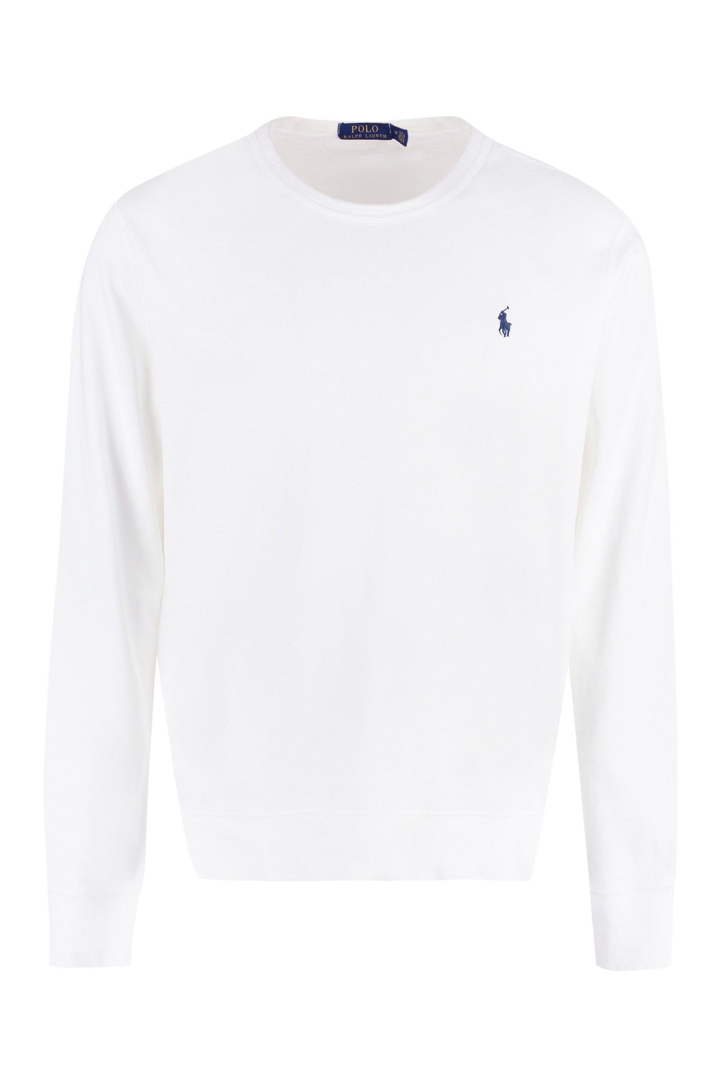 Shop Polo Ralph Lauren Long Sleeve Cotton T-shirt In Bianco