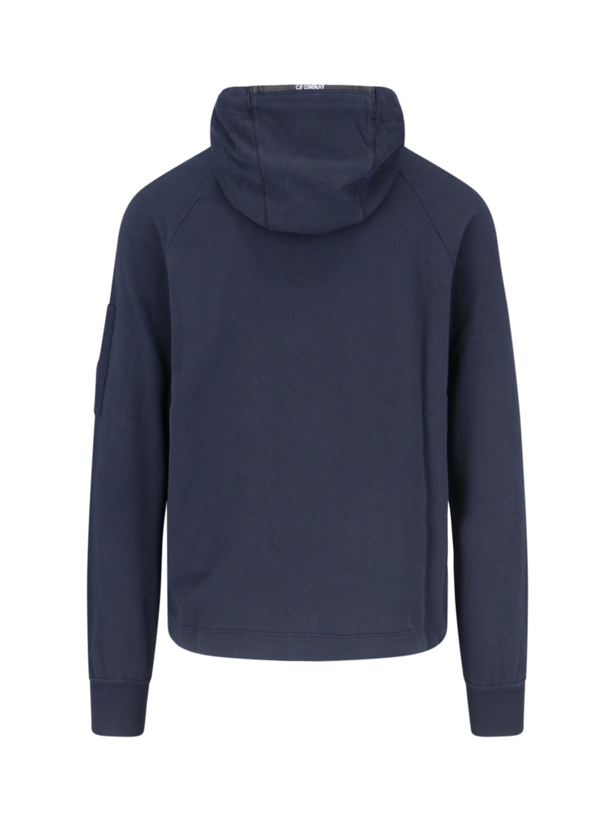 Shop C.p. Company Lens Detail Hoodie In Blue