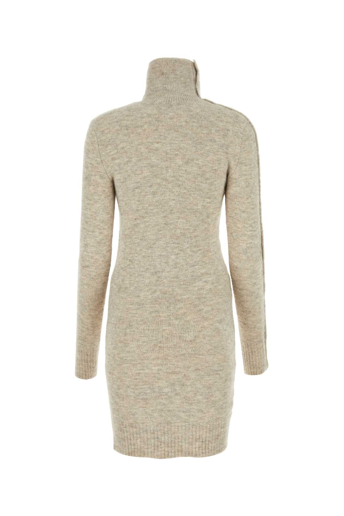 Shop Isabel Marant Melange Sand Stretch Nylon Blend Melissa Sweater Dress In Beige