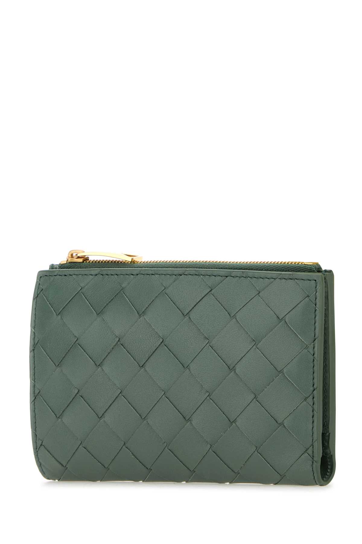 Bottega Veneta Sage Green Nappa Leather Medium Intrecciato Wallet In Alohe
