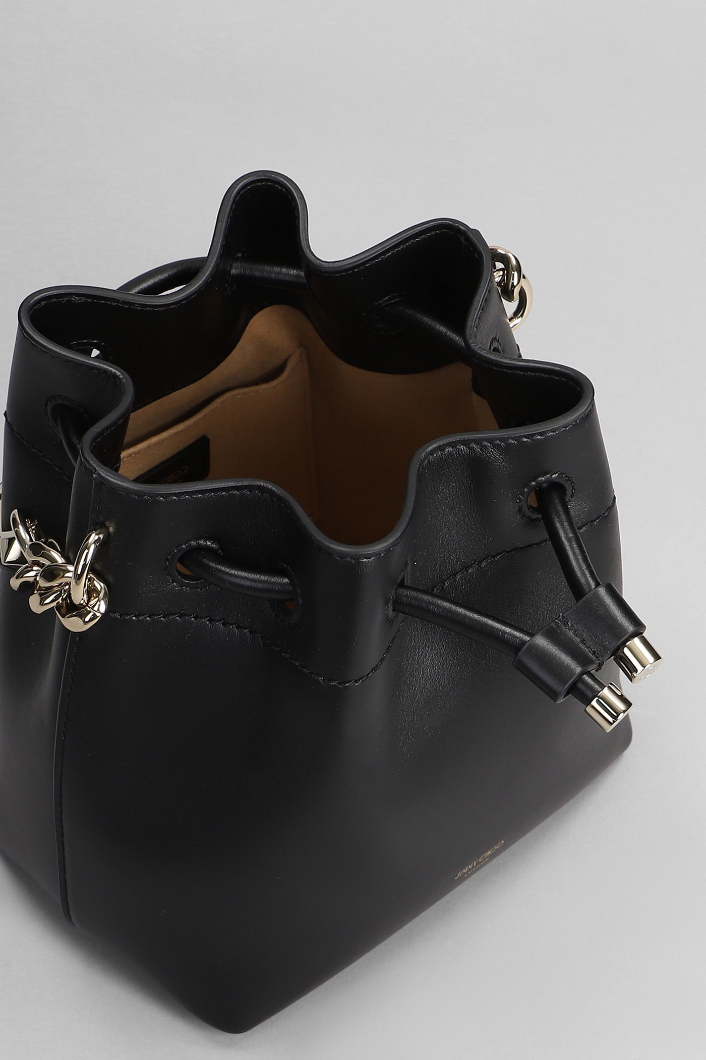 Shop Jimmy Choo Bon Bon Shoulder Bag In Black Leather
