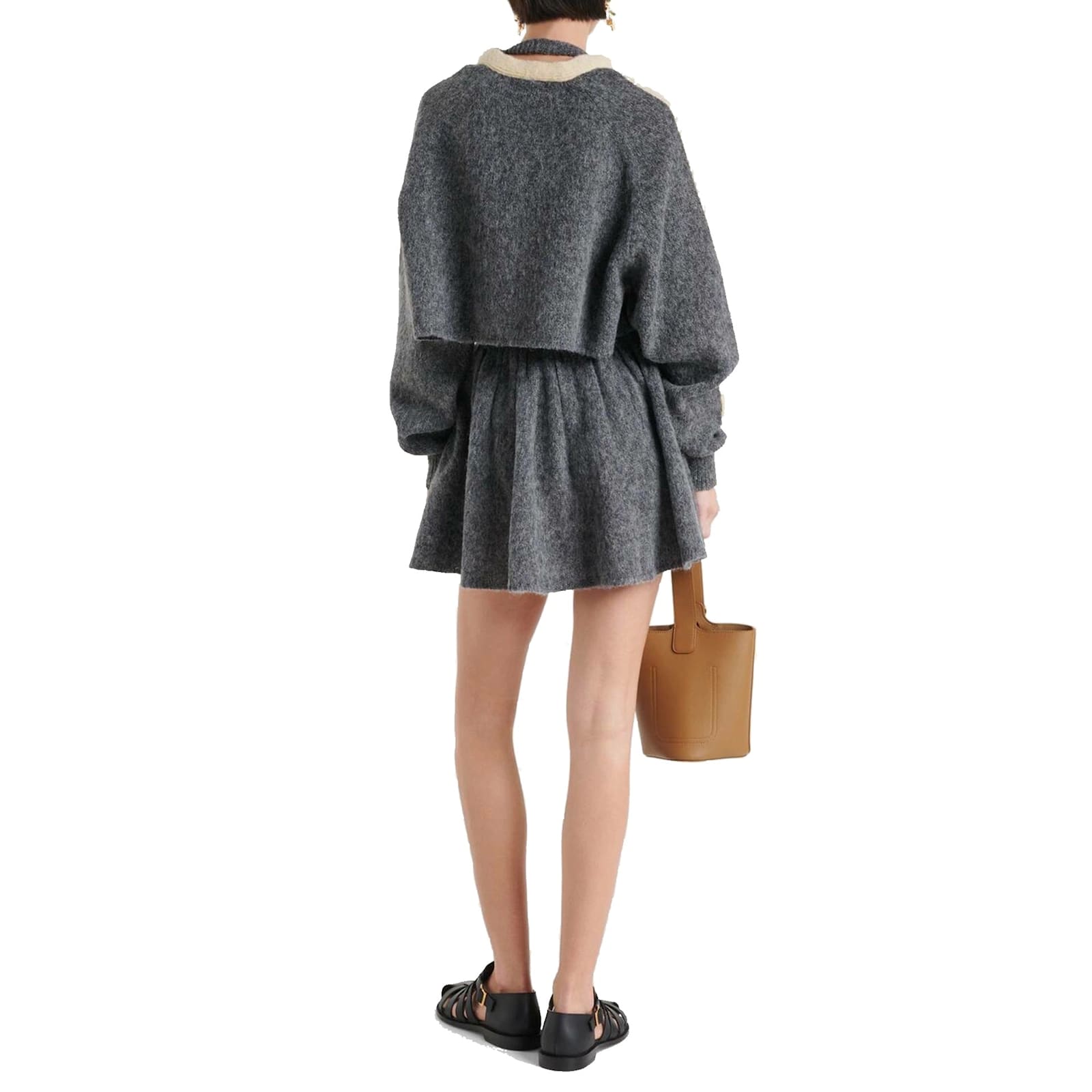 Loewe Cropped Wool Cardigan In Yellow