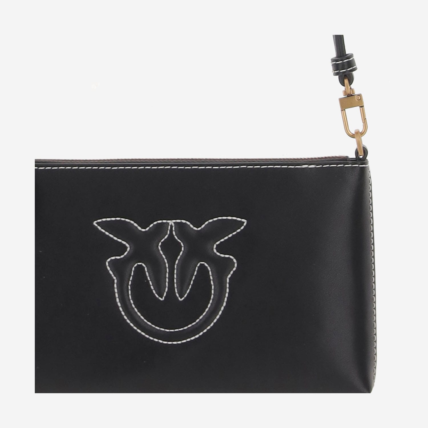 Pinko Flat Leather Shoulder Bag