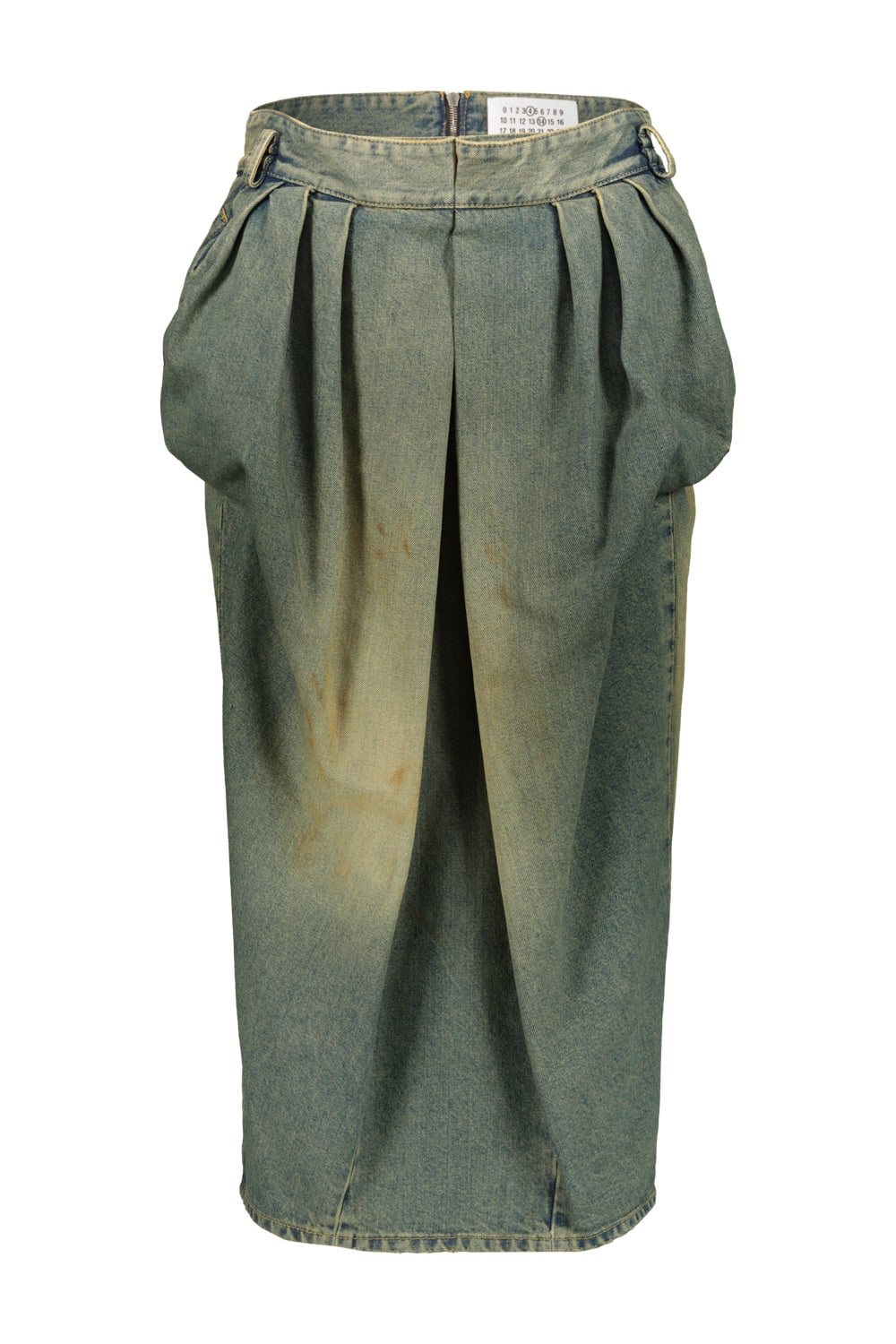 Shop Maison Margiela Denim Skirt With Faded Effect