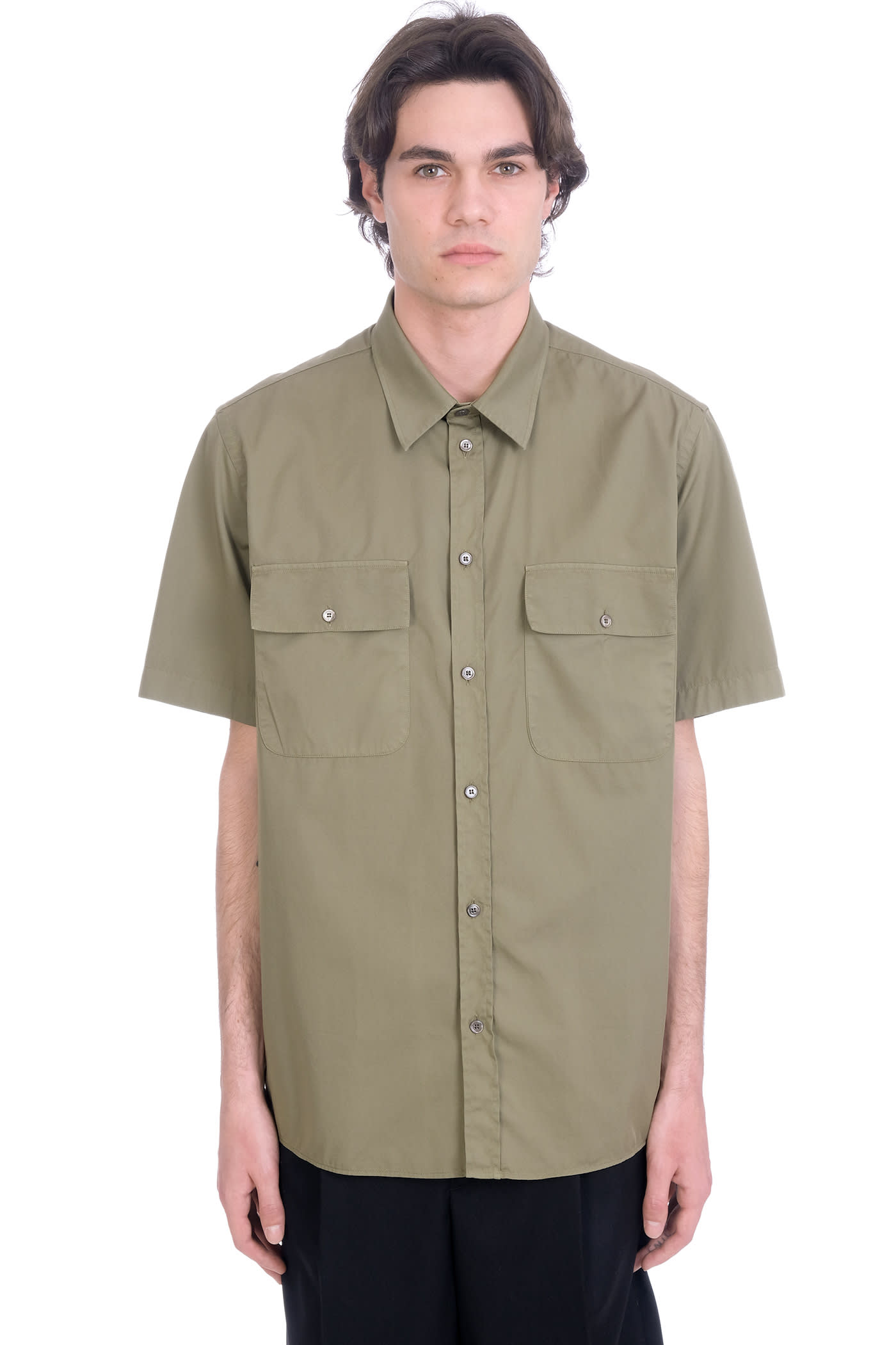 Helmut Lang Shirt In Green Cotton