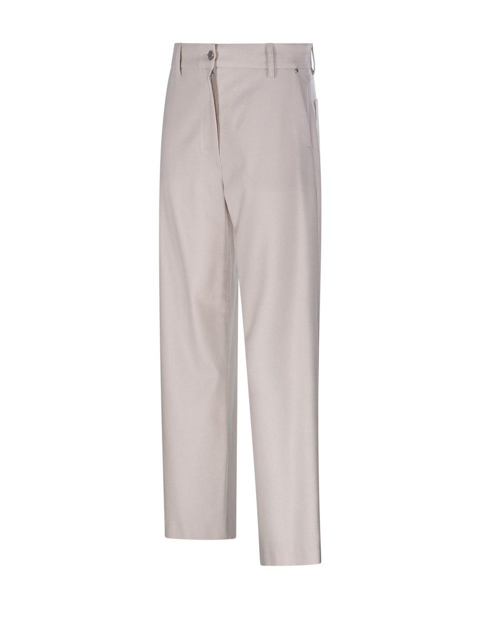 Shop 's Max Mara Button Detailed Straight Leg Trousers In Ecru