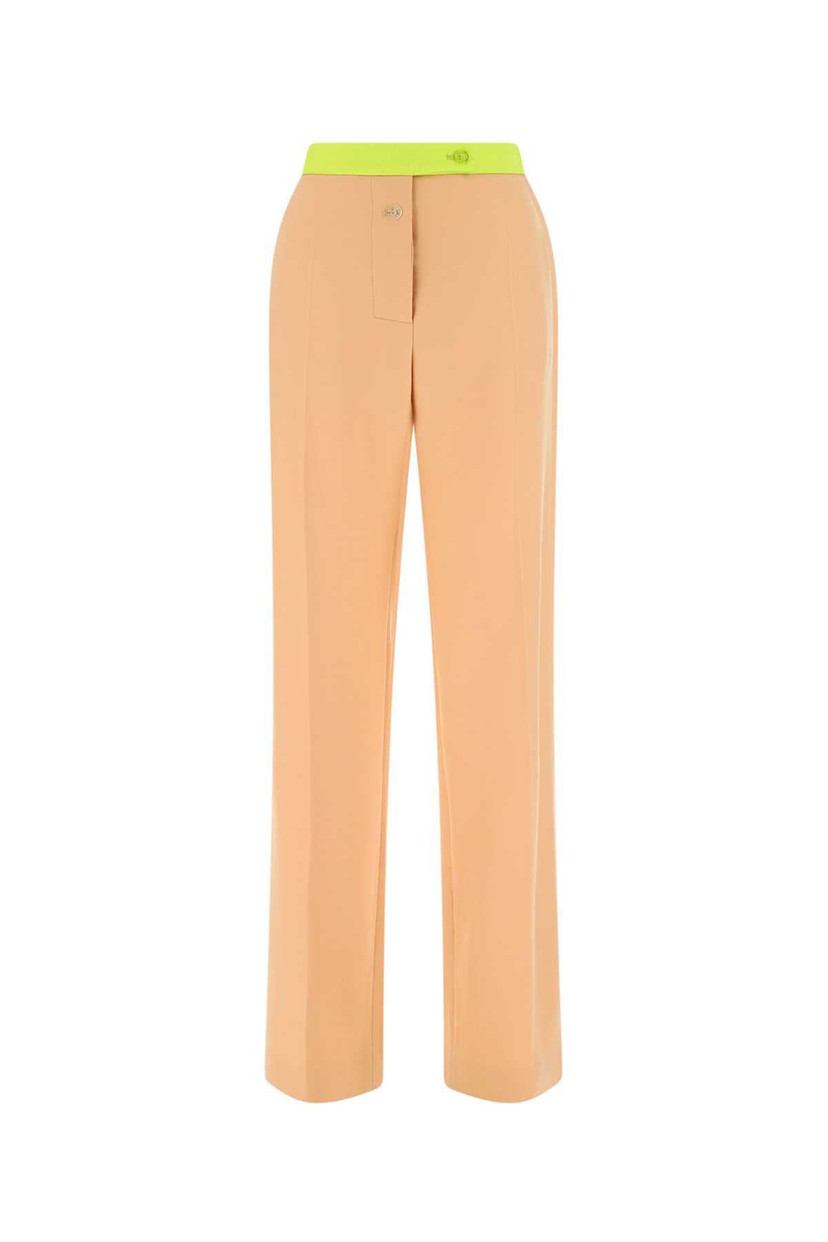 Off-white Camel Stretch Polyester And Wool Wide-leg Pant In 6200