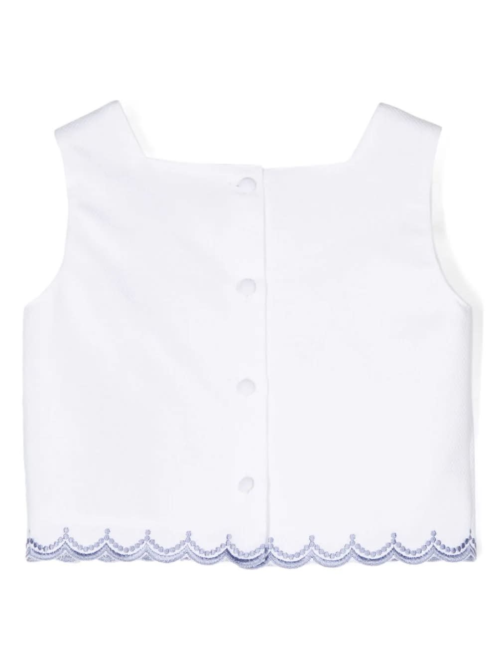 Shop Etro White Crop Top With Blue Logo Embroidery