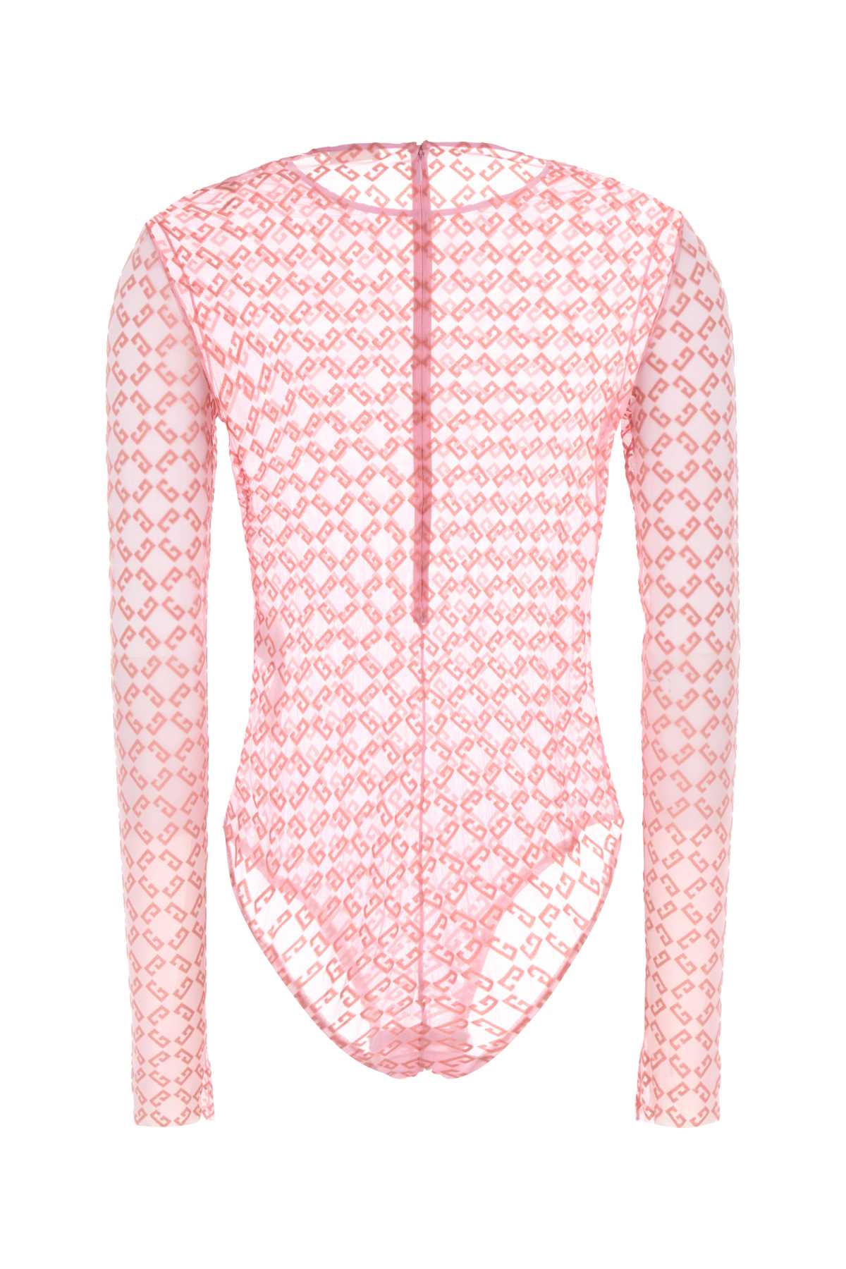 Givenchy Monogram 72 Mesh Fitted Bodysuit In Pink