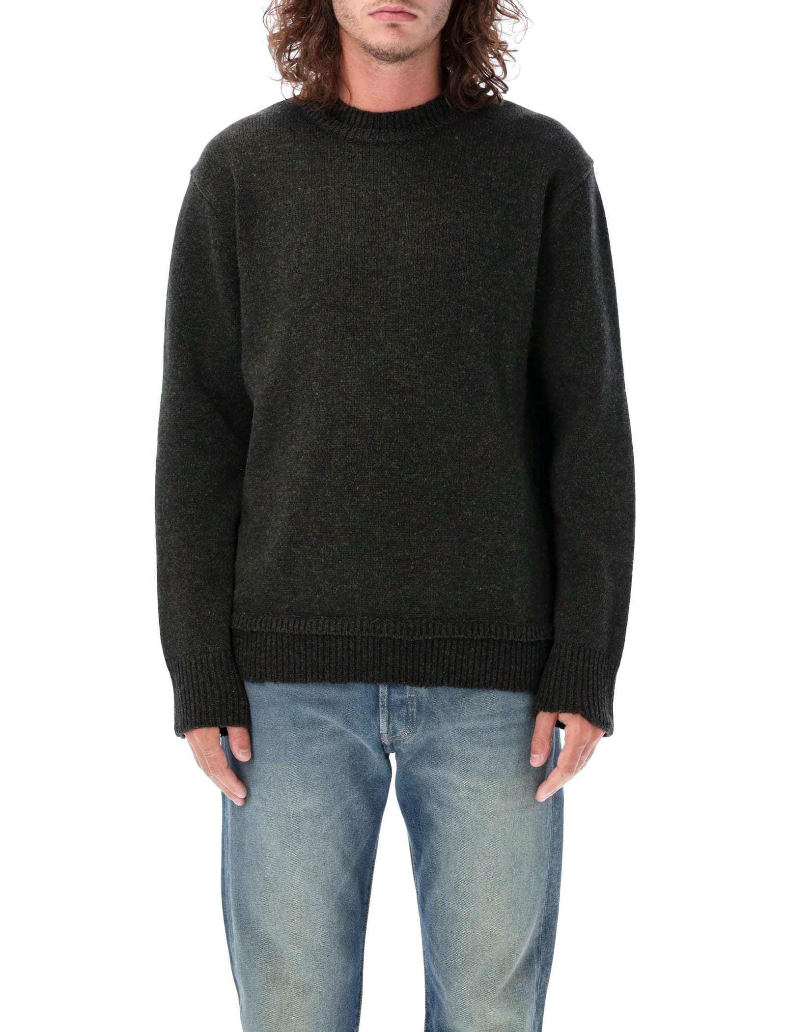 Maison Margiela elbow-patch crew-neck Jumper - Farfetch