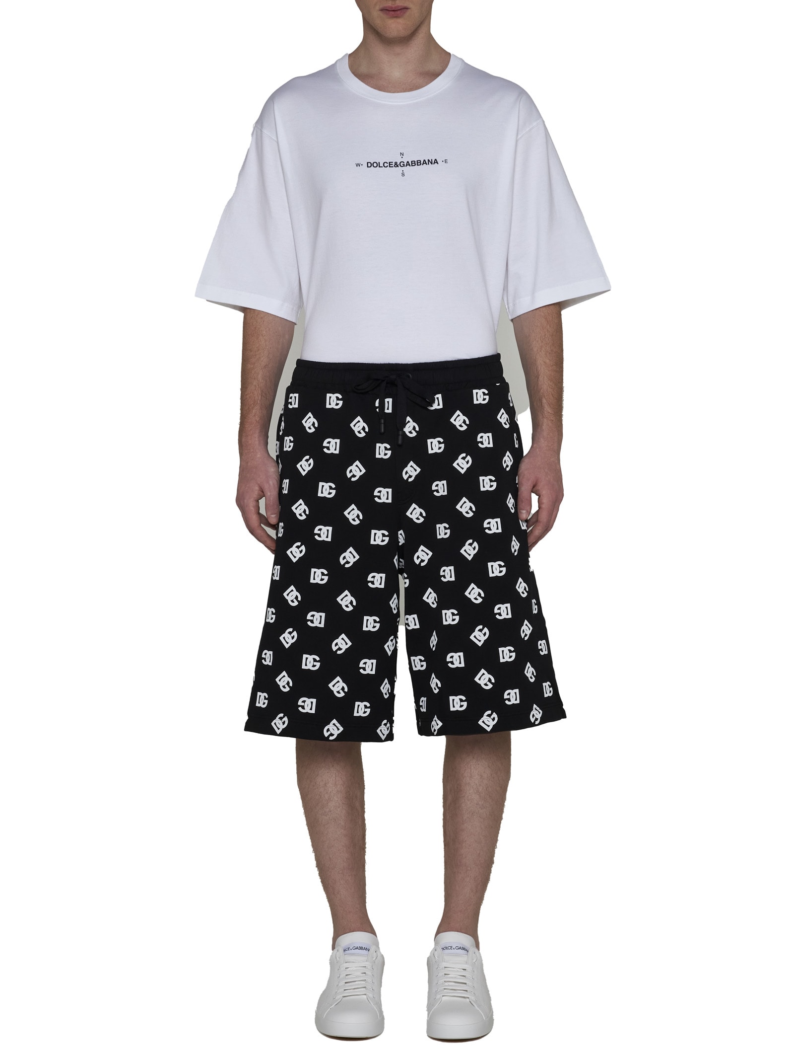 Dolce & Gabbana Oversized T-shirt Aus Baumwolljersey In Bianco Otticco