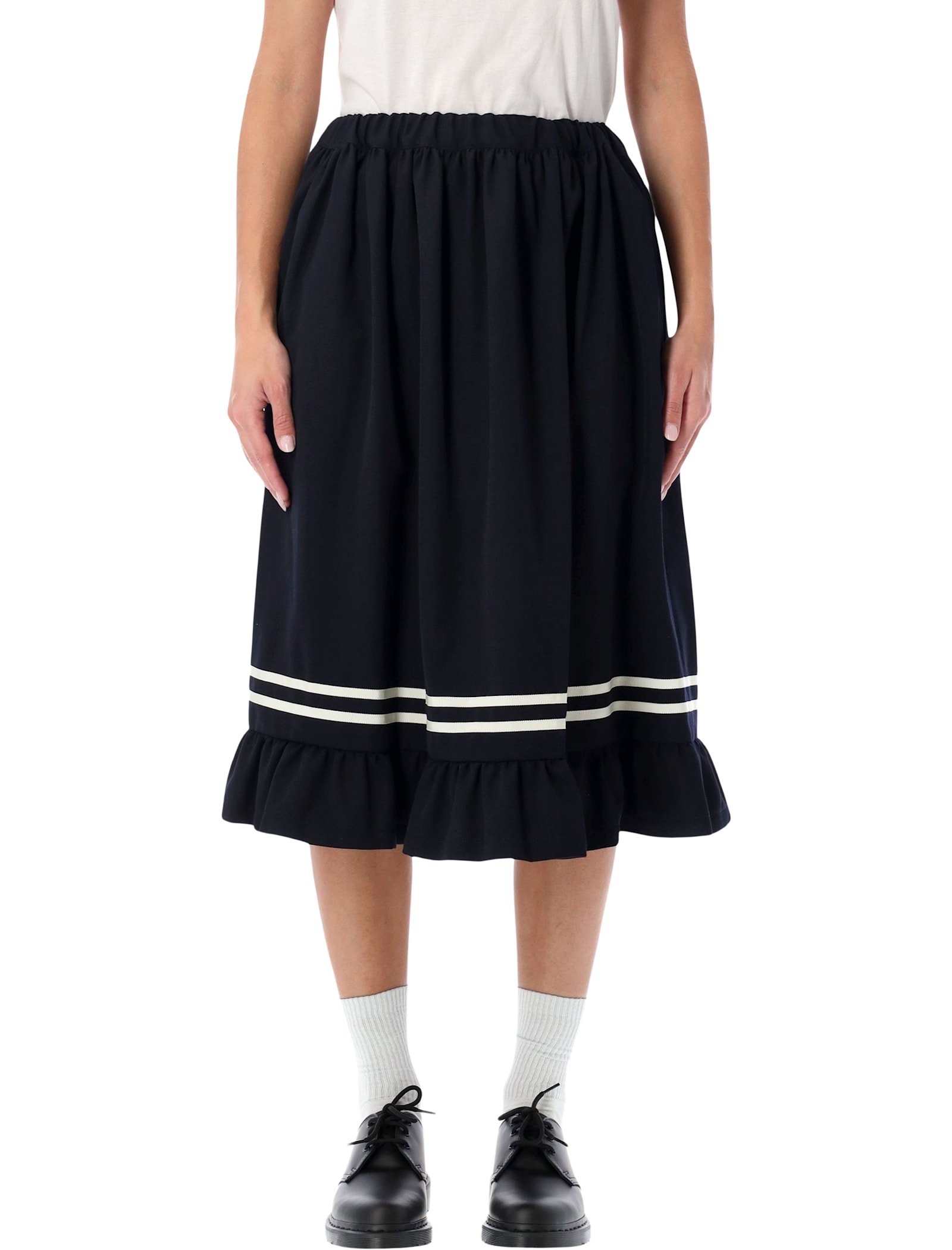Comme Des Garcons Girl Comme Des Garçons Girl Wool Midi Skirt In Blue