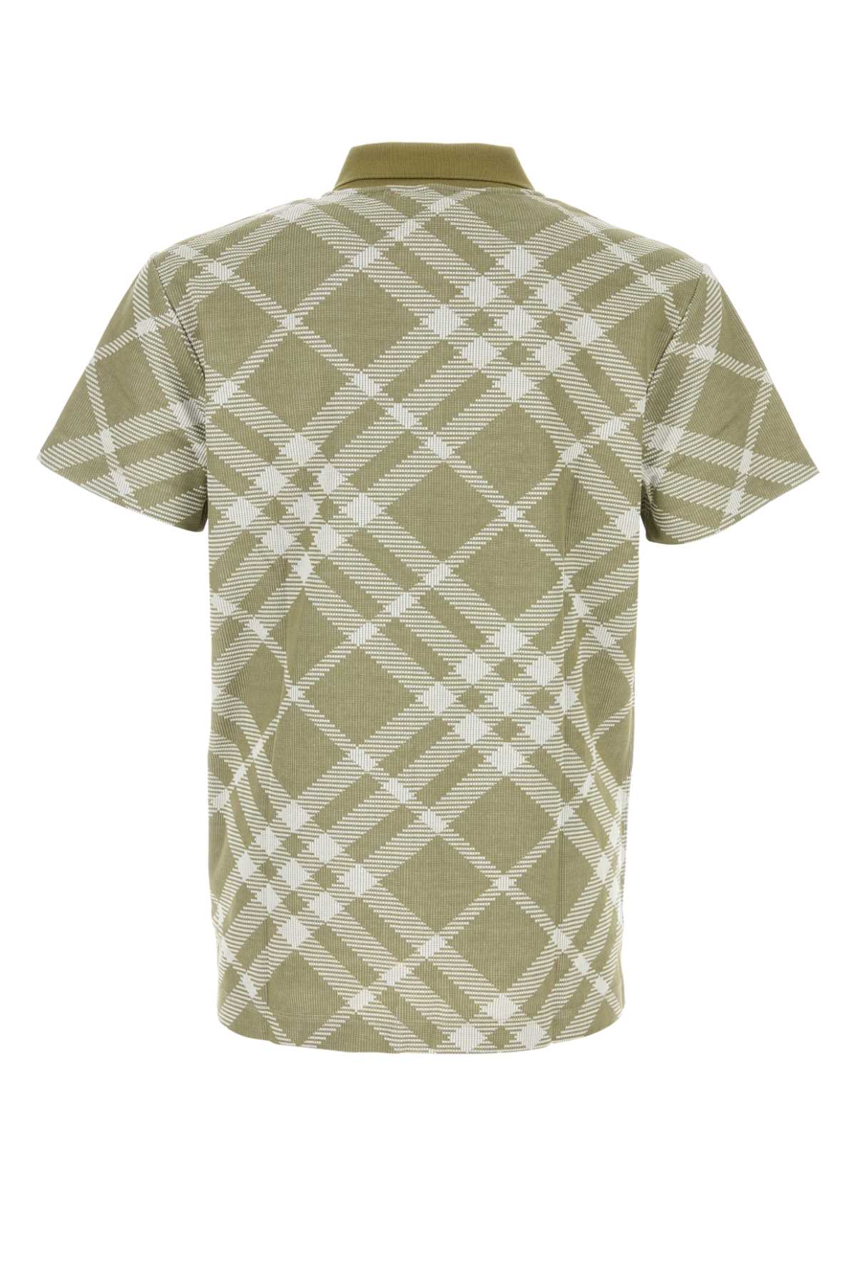 Shop Burberry Printed Stretch Cotton Blend Polo Shirt In Dhunterwhipcheck