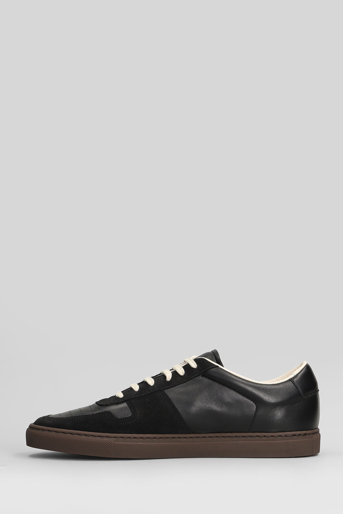 Common Projects Bball Slim Sneakers In Black Suede And Leather In Black
