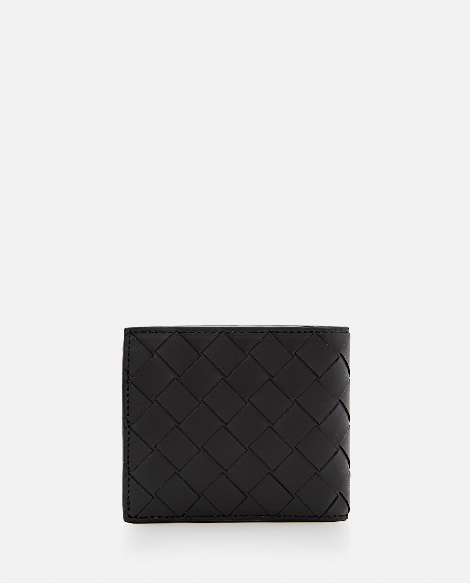 Shop Bottega Veneta Intrecciato Leather Wallet In Black