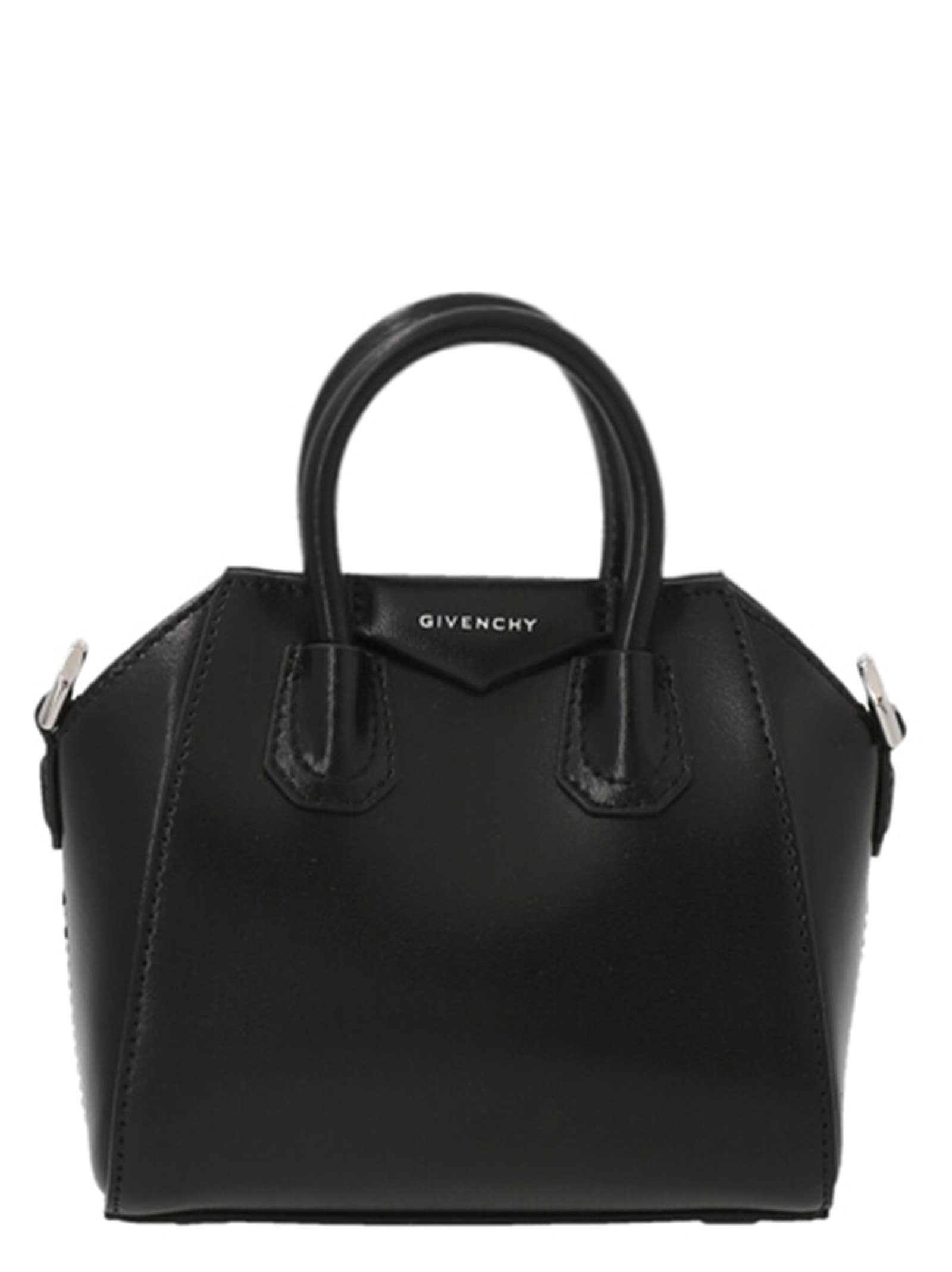 Shop Givenchy Antigona Micro Handbag In Black