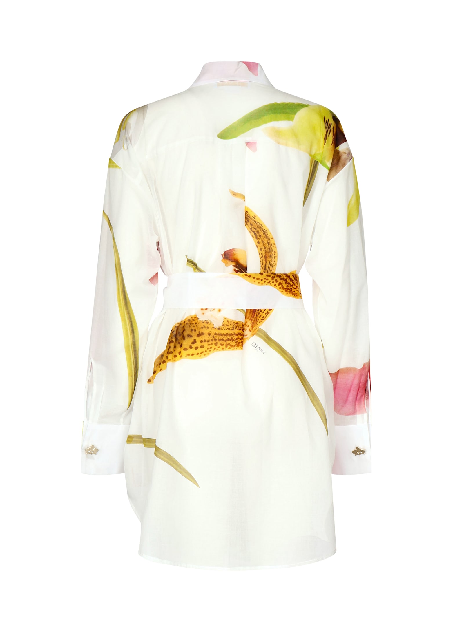 GENNY LONG DRESS WITH ORCHID PRINT